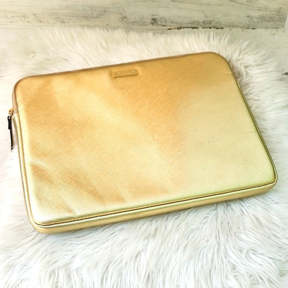 KATE SPADE GOLD METALLIC LAPTOP SLEEVE